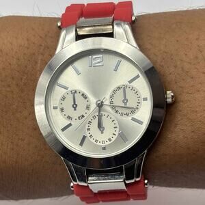 Red & Silver Men's Watch